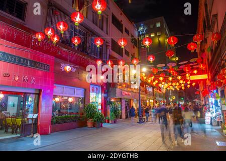 Chinatown Barrio Chino in der Dolores Street im historischen Zentrum von Mexiko City CDMX, Mexiko. Das historische Zentrum von Mexiko-Stadt ist ein UNESCO-Weltkulturerbe SIT Stockfoto