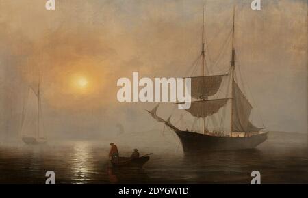 Lane, Fitz Henry, Schiff im Nebel, Gloucester Harbour, ca. 1860. Stockfoto