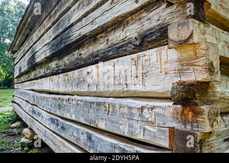 Alabama Hillsboro Pond Spring General Joe Wheeler Plantation, Details zur Blockhütte, Stockfoto