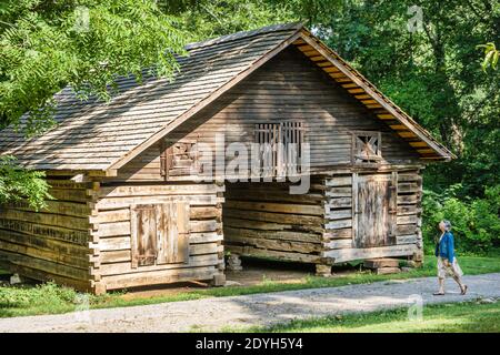 Alabama Hillsboro Pond Spring General Joe Wheeler Plantation, Blockhaus Gebäude, Stockfoto