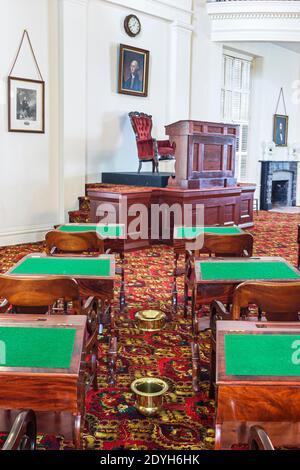 Alabama Montgomery State Capitol Gebäude Senatskammer Spittoon, innen innen, Stockfoto