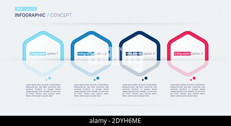 Moderne Vektor-Infografik Konzept Vorlage. Vier Optionen Stock Vektor