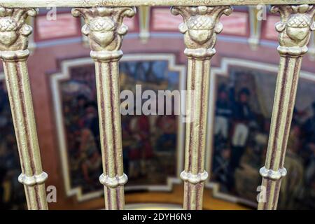 Alabama Montgomery State Capitol Gebäude Rotunde Wandmalereien Kuppel, innen, Geländer Detail, Stockfoto