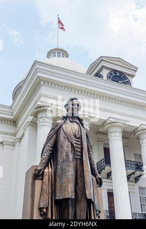 Alabama Montgomery State Capitol Gebäude Jefferson Davis Statue, Ort vereidigt Vereidigung in Goat Hill Confederate President, Stockfoto