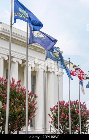 Alabama Montgomery State Capitol Building, Circle of Flags US States, Stockfoto