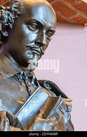 Alabama Montgomery Alabama Shakespeare Festival, William Shakespeare Statue Lobby im Inneren, Stockfoto