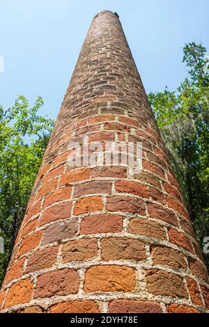 Alabama Orrville Old Cahawba Archeological Park, Crocheron Mansion Columns 1843, Geisterstadt, Stockfoto