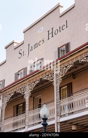 Alabama Selma St. James Hotel 1837 vor dem äußeren Vordereingang, Stockfoto