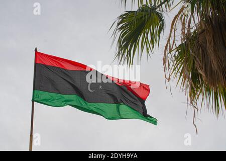 Flagge des Staates Libyen die Flagge Libyens wurde ursprünglich im Jahr 1951 eingeführt, nach der Gründung des Königreichs Libyen. Stockfoto