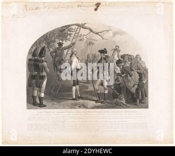 Die letzten Worte von Captain Nathan Hale, dem Helden Märtyrer der Amerikanischen Revolution Stockfoto