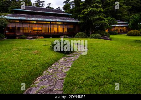 Japanische Architektur und Design in Sanyoso Ryokan, Izunokuni, Japan Stockfoto