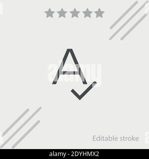 Rechtschreibung Vektor-Symbol Moderne einfache Vektor-Illustration Stock Vektor