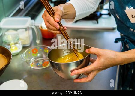 Workshop: Vorbereitung einer Bento Box in Izunokuni, Japan Stockfoto