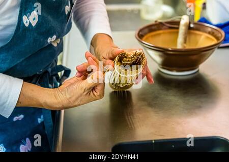 Workshop: Vorbereitung einer Bento Box in Izunokuni, Japan Stockfoto