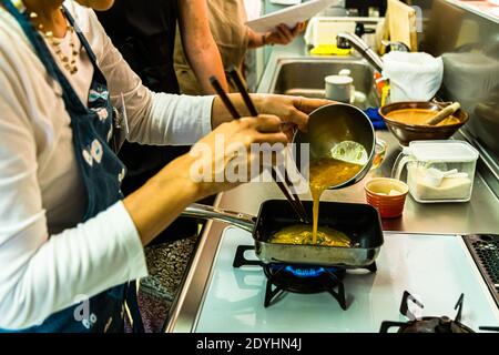 Workshop: Vorbereitung einer Bento Box in Izunokuni, Japan Stockfoto