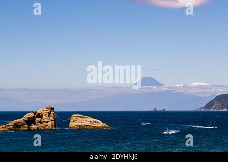 Mount Fuji von Matsuzaki, Japan gesehen Stockfoto