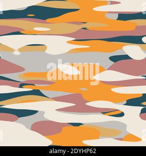 Nahtloses, unifarbenes, flaches Camo-Digitalmuster Stockfoto