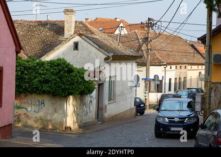 Belgrad, Serbien - 23. April 2019: Alte Häuser in Zemun, Teil von Belgrad Stockfoto