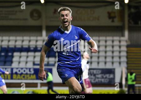 Hartlepool, Großbritannien. Dezember 2020. Rhys Oates (#11 Hartlepool United) feiert sein Ziel während des National League-Spiels zwischen Hartlepool United und FC Halifax Town im Victoria Park in Hartlepool Credit: SPP Sport Press Foto. /Alamy Live Nachrichten Stockfoto