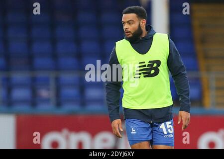 Hartlepool, Großbritannien. Dezember 2020. Ryan Johnson (#15 Hartlepool United) gesehen während der Warm-up vor National League-Spiel zwischen Hartlepool United und FC Halifax Town im Victoria Park in Hartlepool KEN FOULDS Kredit: SPP Sport Press Foto. /Alamy Live Nachrichten Stockfoto