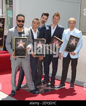 AJ McLean, Howie Dorough, Kevin Richardson, Nick Carter, Brian Littrell, The Backstreet Boys erhalten ihren Star auf dem Hollywood Walk of Fame in Los Angeles, CA, USA. 22. April 2013. (Im Bild: AJ McLean, Howie Dorough, Kevin Richardson, Nick Carter, Brian Littrell, The Backstreet Boys). Foto von Baxter/ABACAPRESS.COM Stockfoto