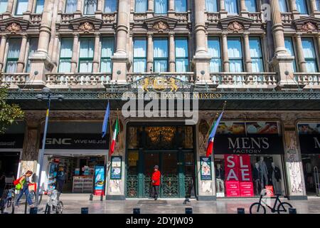 Gran Hotel Ciudad de Mexico an der Avenida 16 de Septiembre neben dem Zocalo Constitution Square, Mexico City CDMX, Mexiko. Stockfoto