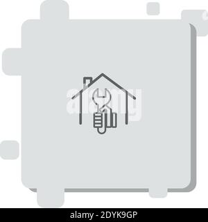 Schlüssel in der Hand in einem Haus Vektor-Symbol modern Einfache Vektordarstellung Stock Vektor
