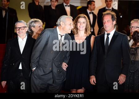 Chiara Mastroianni, die Regisseurin Claire Denis und Vincent Lindon bei der La Grande Bellezza Vorführung und Les Salauds Vorführung im Palais des Festivals im Rahmen des 66. Cannes Filmfestivals in Cannes, Frankreich am 21. Mai 2013. Foto von Nicolas Briquet/ABACAPRESS.COM Stockfoto