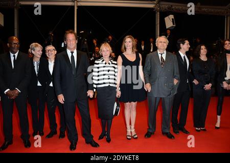 Chiara Mastroianni, die Regisseurin Claire Denis und Vincent Lindon bei der La Grande Bellezza Vorführung und Les Salauds Vorführung im Palais des Festivals im Rahmen des 66. Cannes Filmfestivals in Cannes, Frankreich am 21. Mai 2013. Foto von Nicolas Briquet/ABACAPRESS.COM Stockfoto