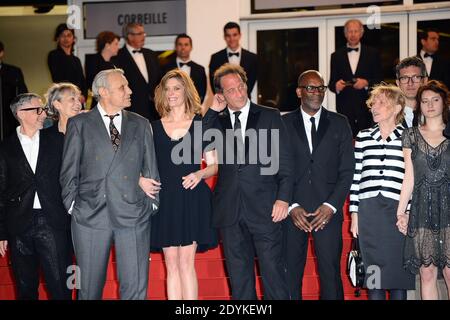 Chiara Mastroianni, die Regisseurin Claire Denis und Vincent Lindon bei der La Grande Bellezza Vorführung und Les Salauds Vorführung im Palais des Festivals im Rahmen des 66. Cannes Filmfestivals in Cannes, Frankreich am 21. Mai 2013. Foto von Nicolas Briquet/ABACAPRESS.COM Stockfoto