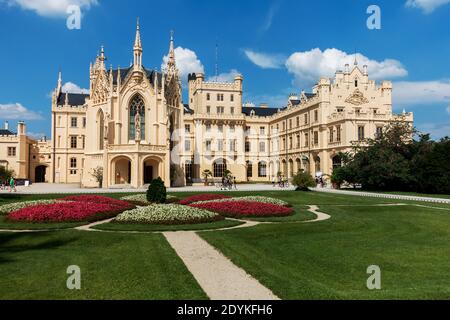 Schloss Lednice Südmähren Tschechische Republik Europa Stockfoto