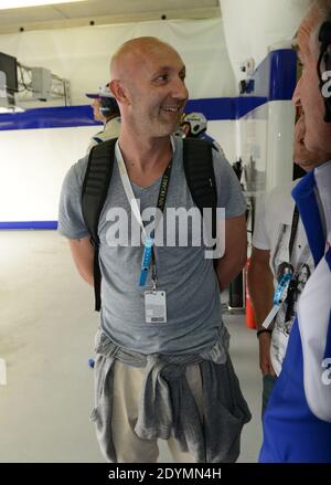 Der ehemalige Fußballspieler Fabien Barthez beim 24-Stunden-Testtag von Le Mans am 19. Juni 2013 in Le Mans, Frankreich. Foto von Guy Durand/ABACAPRESS.COM Stockfoto