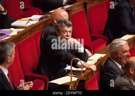 Der Präsident der Französischen Union unabhängiger Demokraten (UDI) Jean-Louis Borloo, aufgenommen während der Fragestunde bei der Nationalversammlung in Paris, Frankreich, am 25. Juni 2013. Foto von Romain Boe/ABACAPRESS.COM Stockfoto