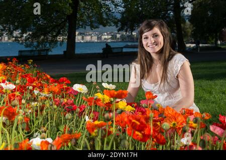 Exklusiv - Datei Bild von Noemie Honiat, Teilnehmer der französischen TV-Sendung "Top Chef 5" posiert in Genf, Schweiz am 4. Mai 2013. Foto von Loona/ABACAPRESS.COM Stockfoto