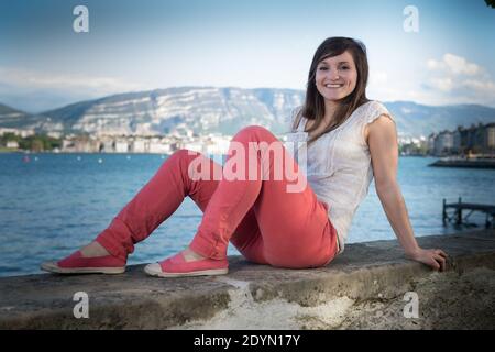 Exklusiv - Datei Bild von Noemie Honiat, Teilnehmer der französischen TV-Sendung "Top Chef 5" posiert in Genf, Schweiz am 4. Mai 2013. Foto von Loona/ABACAPRESS.COM Stockfoto