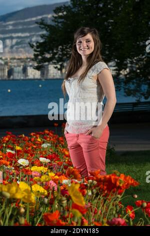 Exklusiv - Datei Bild von Noemie Honiat, Teilnehmer der französischen TV-Sendung "Top Chef 5" posiert in Genf, Schweiz am 4. Mai 2013. Foto von Loona/ABACAPRESS.COM Stockfoto