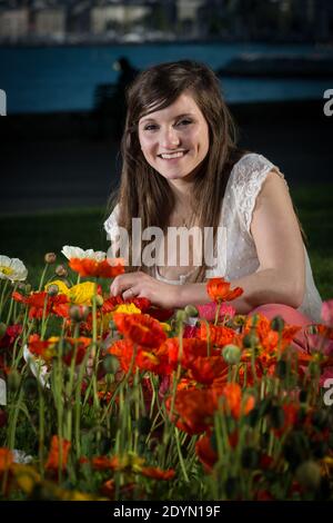 Exklusiv - Datei Bild von Noemie Honiat, Teilnehmer der französischen TV-Sendung "Top Chef 5" posiert in Genf, Schweiz am 4. Mai 2013. Foto von Loona/ABACAPRESS.COM Stockfoto