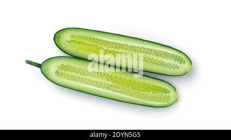 Frische Gurke auf weißem Hintergrund. Hochwertige Fotos Stockfoto