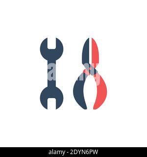 Klempner Werkzeuge farbige Vektor-Symbole isoliert auf weißem Hintergrund Stock Vektor