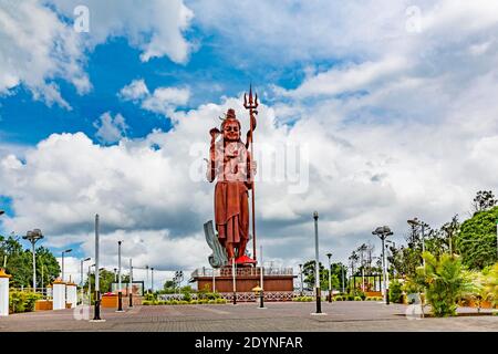 Monumentale Shiva Statue, Hindu Gott Figur, Hindu Tempel Lord Shiva, Wallfahrtsort, Ganga Talao, Mauritius Stockfoto