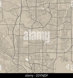 Detaillierte Karte des Verwaltungsgebiets der Stadt Colorado Springs. Lizenzfreie Vektorgrafik. Stadtbild-Panorama. Dekorative Grafik Touristenkarte von Col Stock Vektor