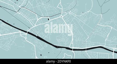 Detaillierte Karte der Stadt Florenz Verwaltungsgebiet. Lizenzfreie Vektorgrafik. Stadtbild-Panorama. Dekorative Grafik Touristenkarte von Florenz te Stock Vektor