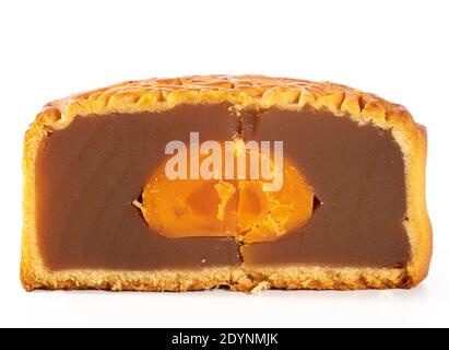 Chinesischer Mondkuchen mit Lotuspaste, Gebäck (Schweden) Stockfoto