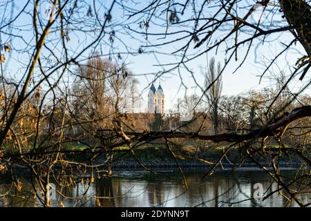 Eastbank Gstuet Insel Straubing Niederbayern Deutschland Stockfoto