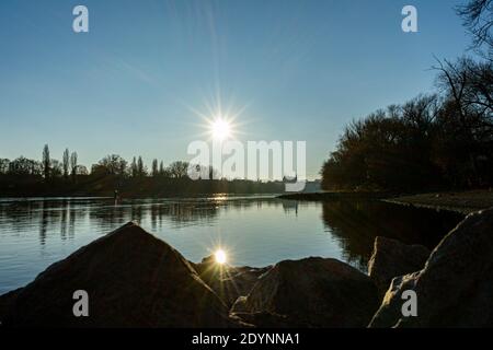 Eastbank Gstuet Insel Straubing Niederbayern Deutschland Stockfoto