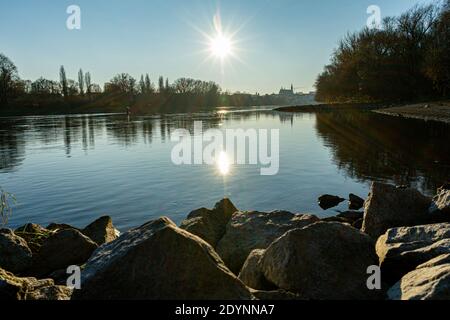 Eastbank Gstuet Insel Straubing Niederbayern Deutschland Stockfoto