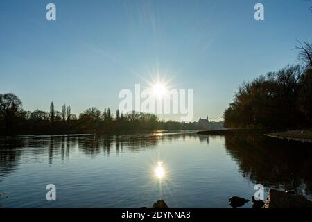 Eastbank Gstuet Insel Straubing Niederbayern Deutschland Stockfoto