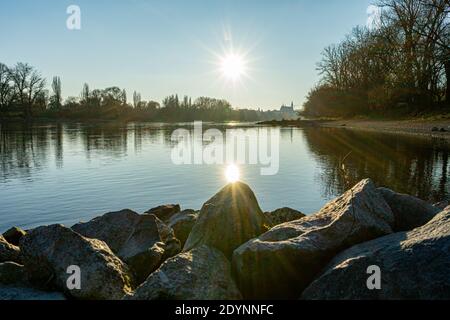 Eastbank Gstuet Insel Straubing Niederbayern Deutschland Stockfoto