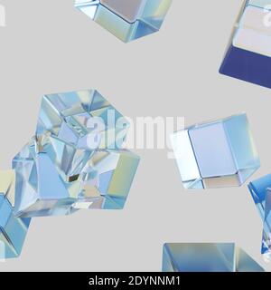 Der abstrakte Hintergrund der Eisstruktur, 3D-Rendering Stockfoto