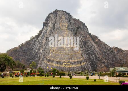 Pattaya Bezirk Chonburi Thailand Asien Besuchen Sie den Buddha Berg Pattaya, das spektakuläre Buddha Bild von Khao Chi Chan Stockfoto